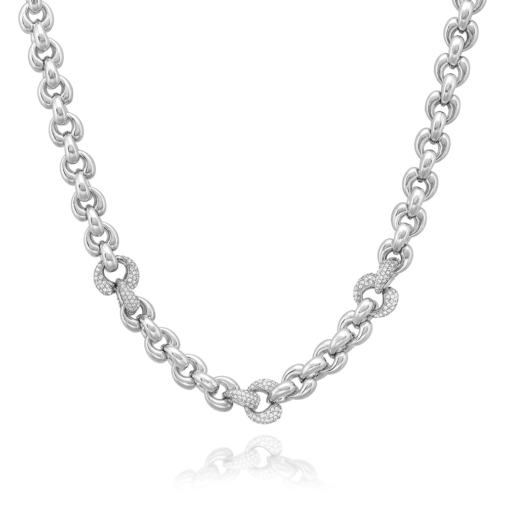 COLLIER GROSSE MAILLE CŒUR