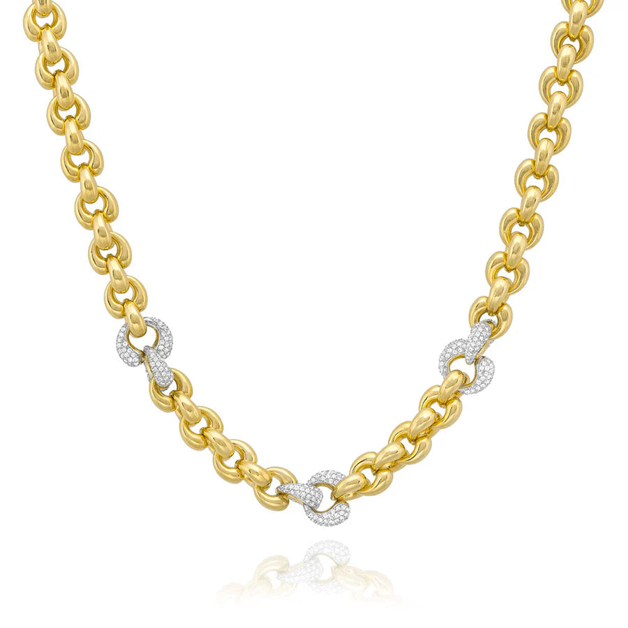 COLLIER GROSSE MAILLE CŒUR