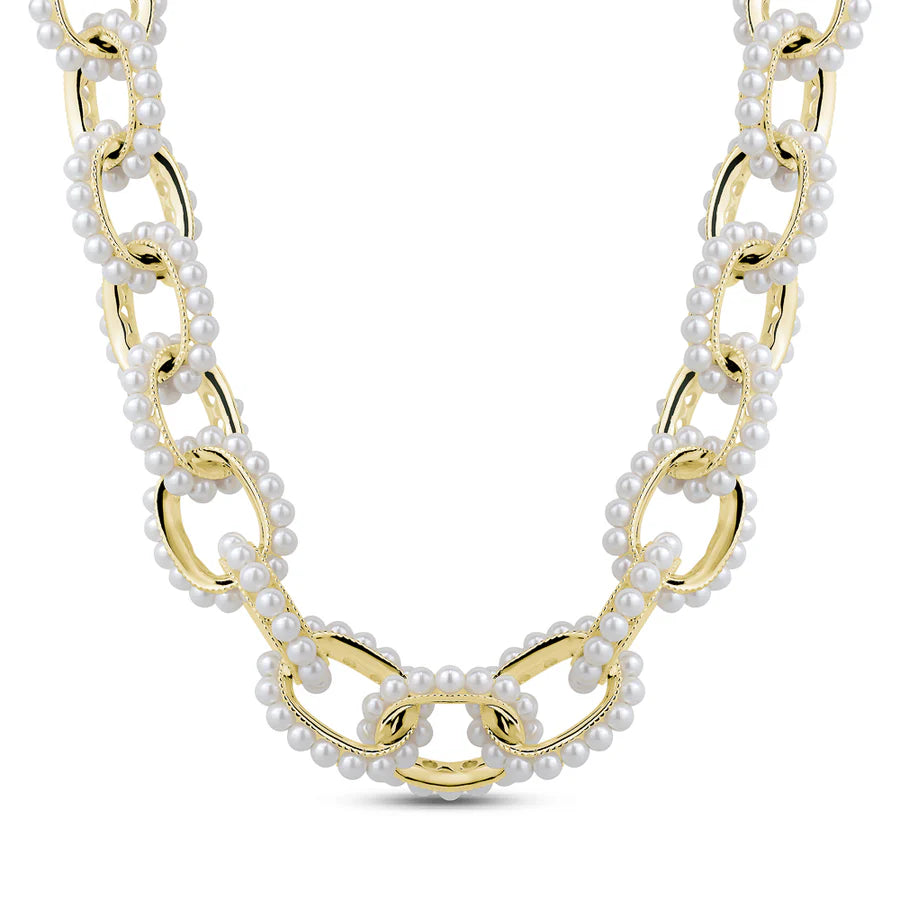 COLLIER MAILLE PERLE DE CULTURE