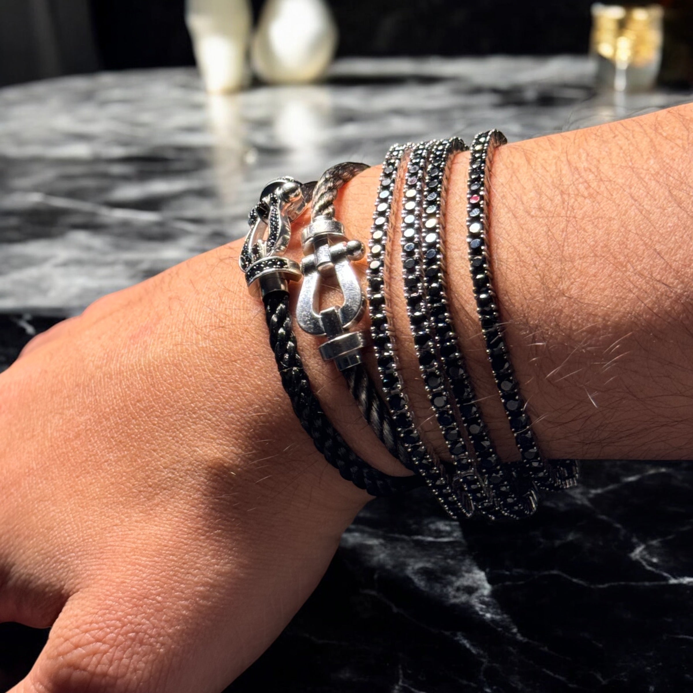 RIVIÈRE DIAMANTS NOIR SUR NOIR 3MM
