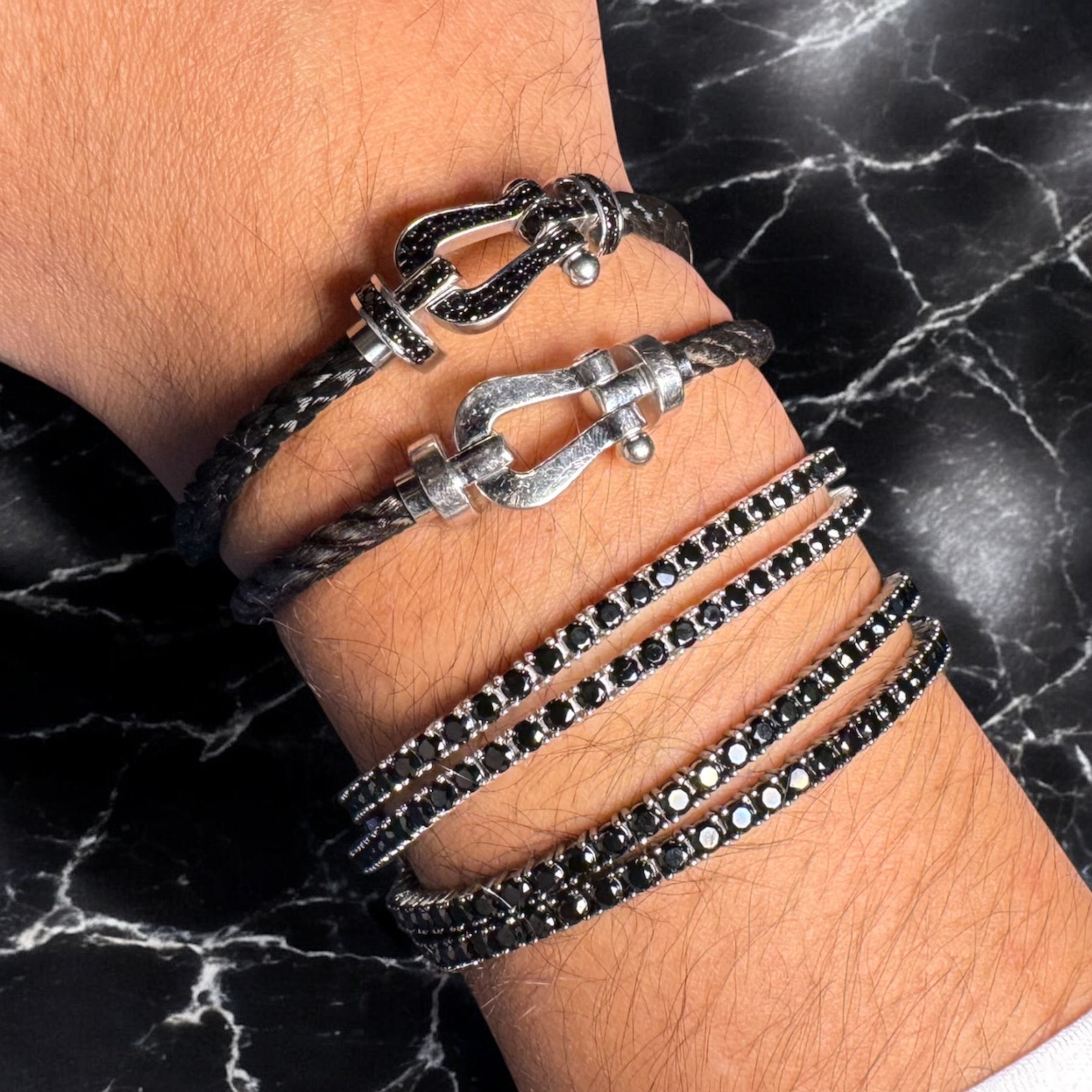 RIVIÈRE DIAMANTS NOIR SUR NOIR 3MM