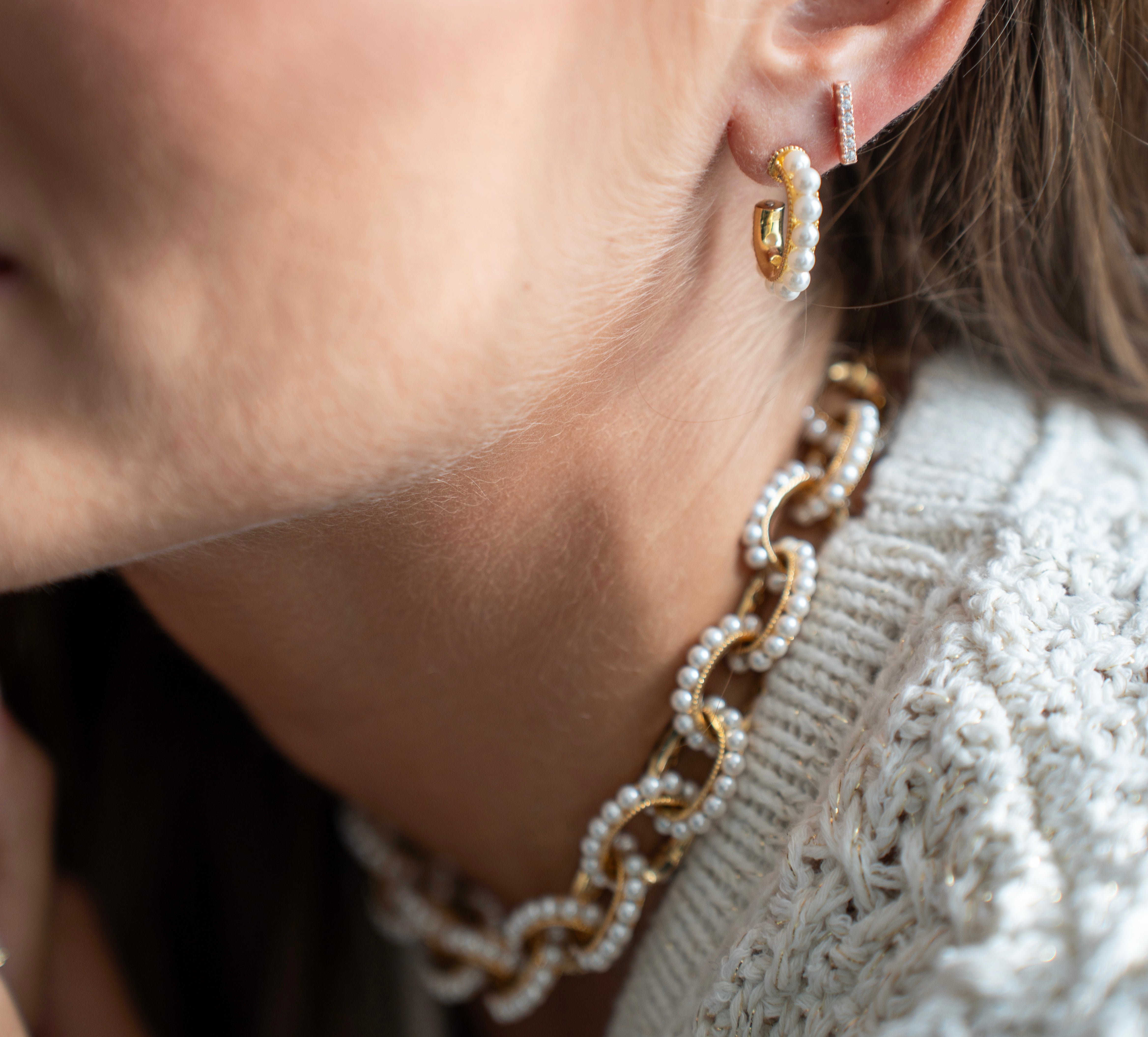 COLLIER MAILLE PERLE DE CULTURE
