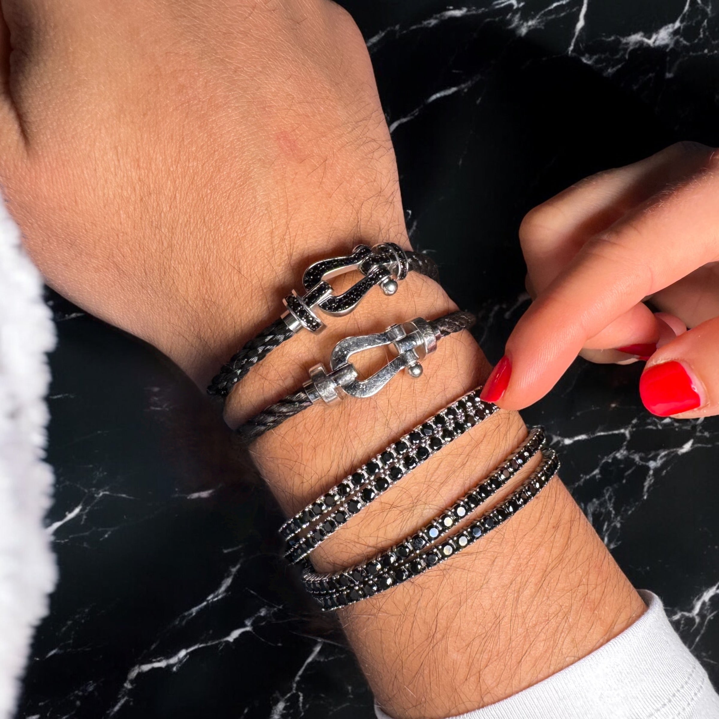 RIVIÈRE DIAMANTS NOIR SUR NOIR 3MM