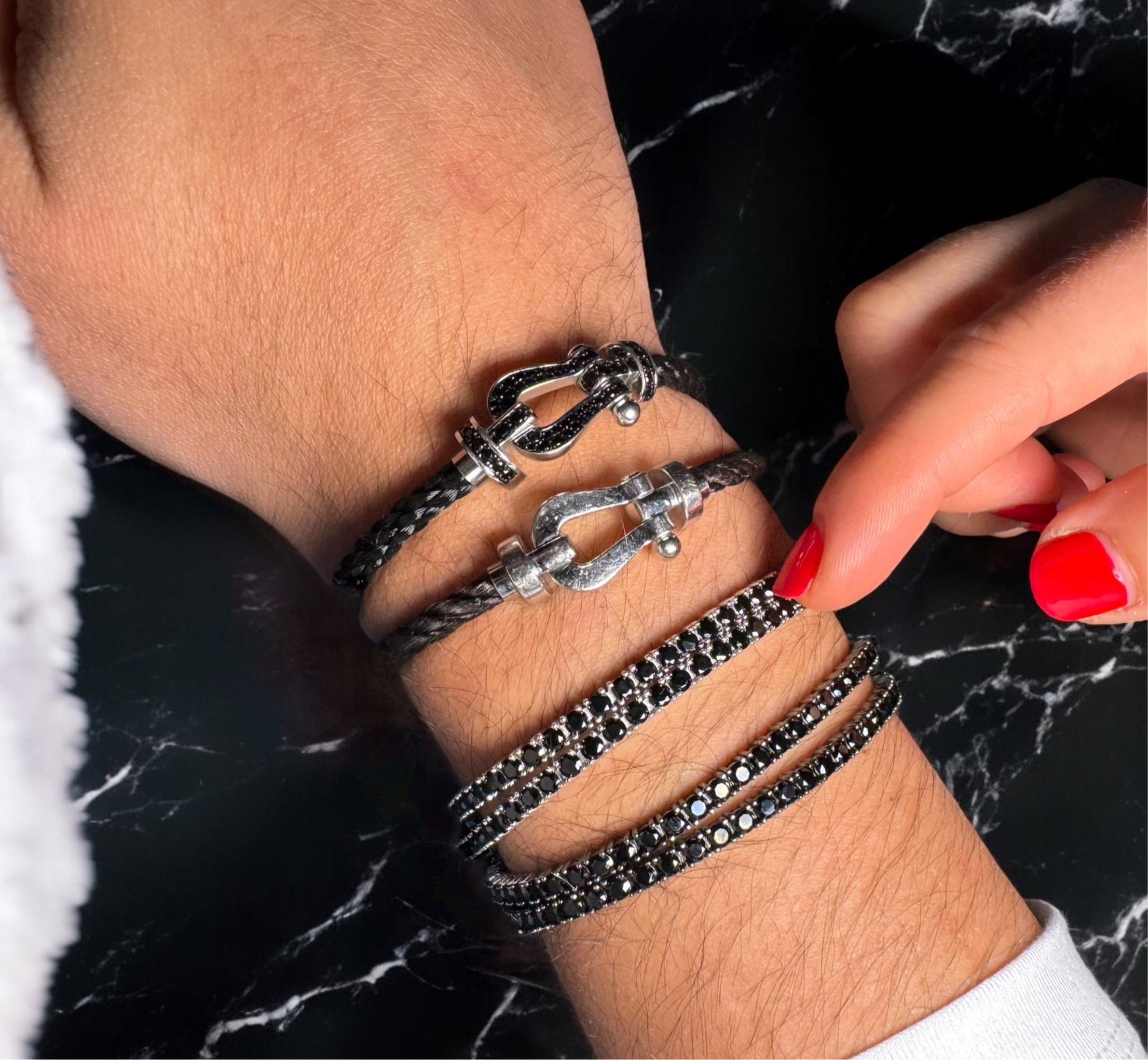 RIVIÈRE DIAMANTS NOIR SUR NOIR 3MM