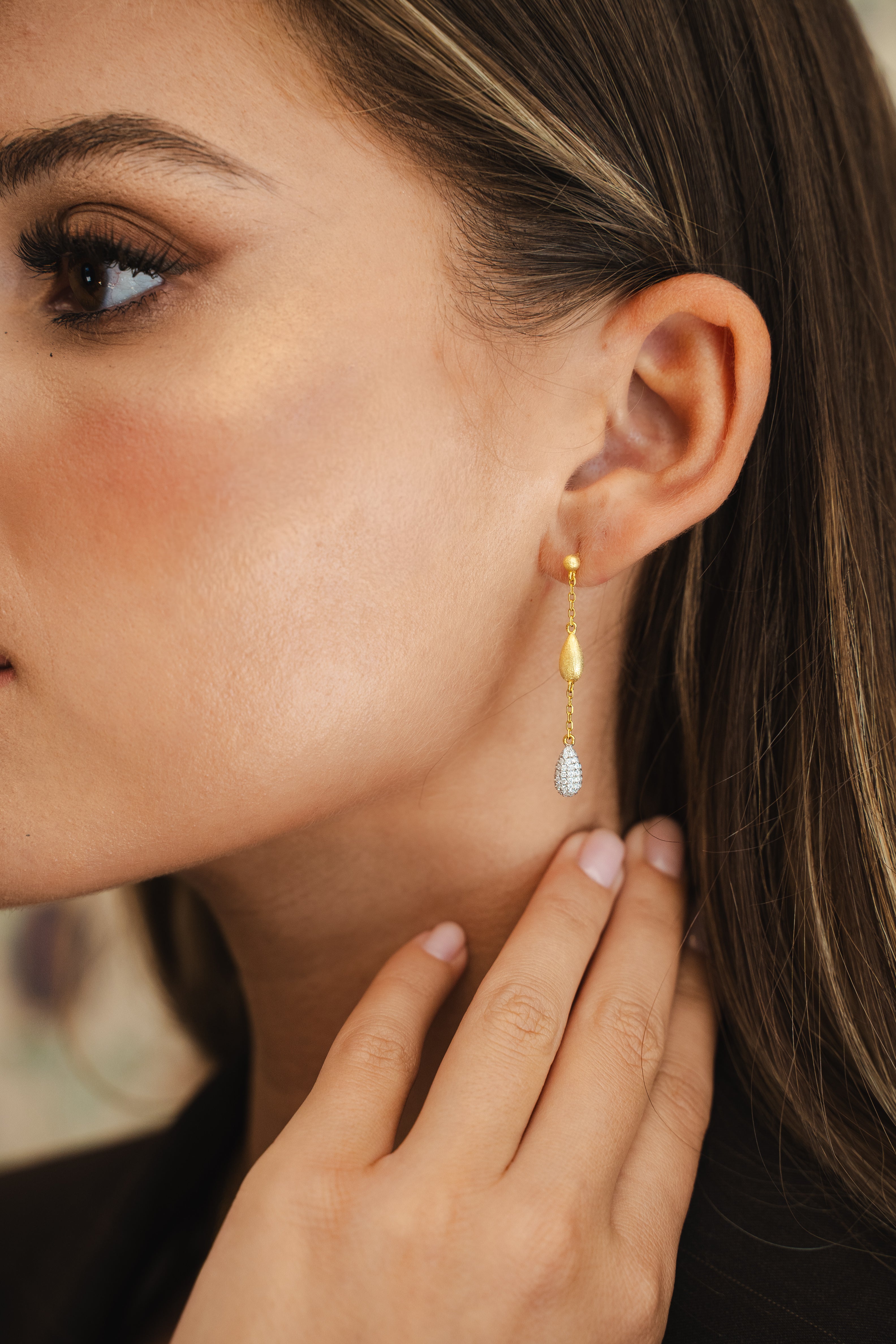 BOUCLE D'OREILLE SOLAIRE PENDANTE