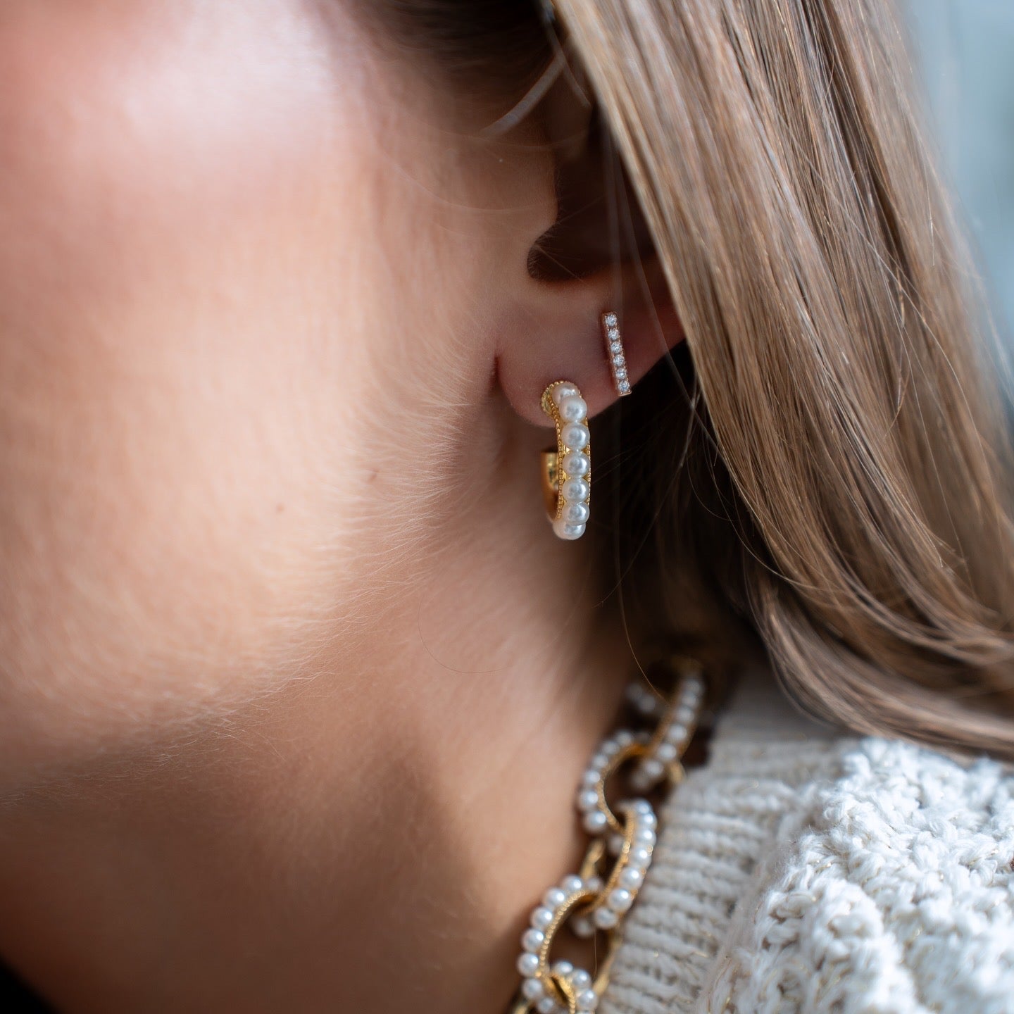 BOUCLE D'OREILLE BARRE D'ARGENT