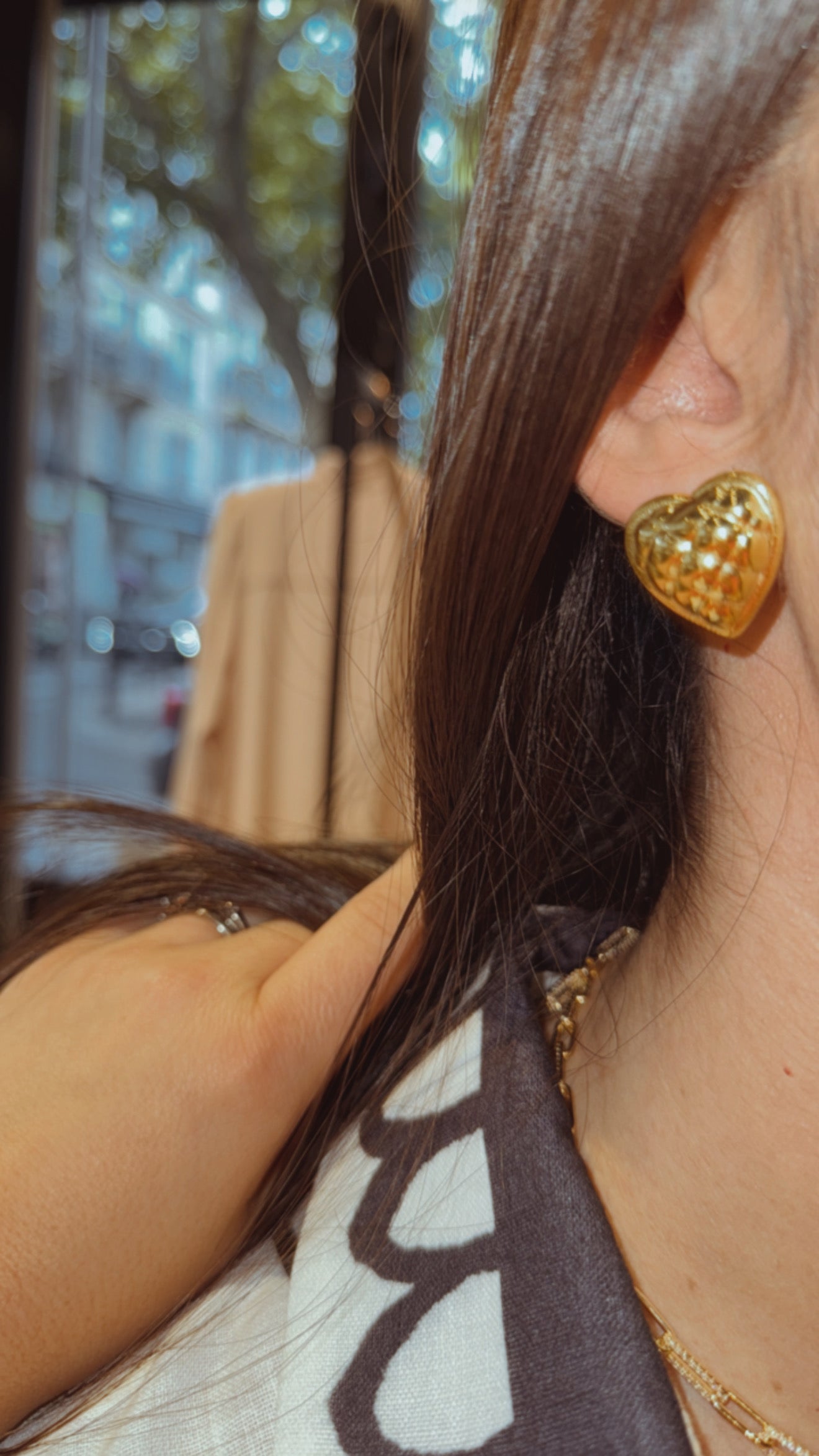 BOUCLES D'OREILLES BOUTONS COEUR