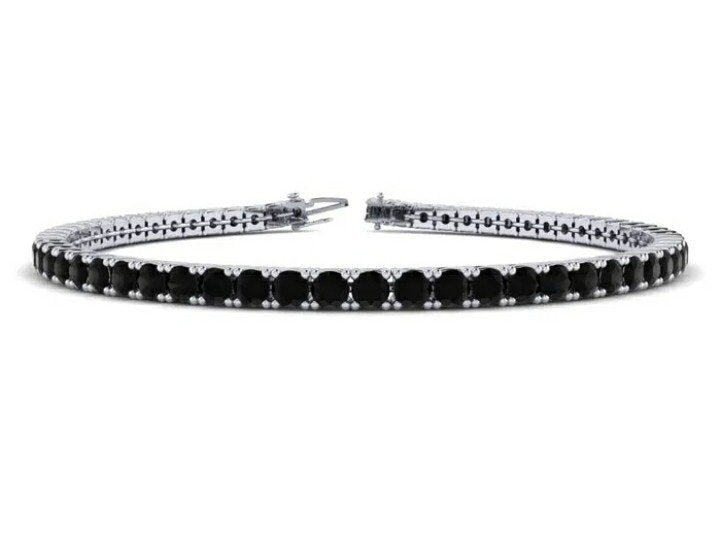 RIVIÈRE DIAMANTS NOIR SUR BLANC