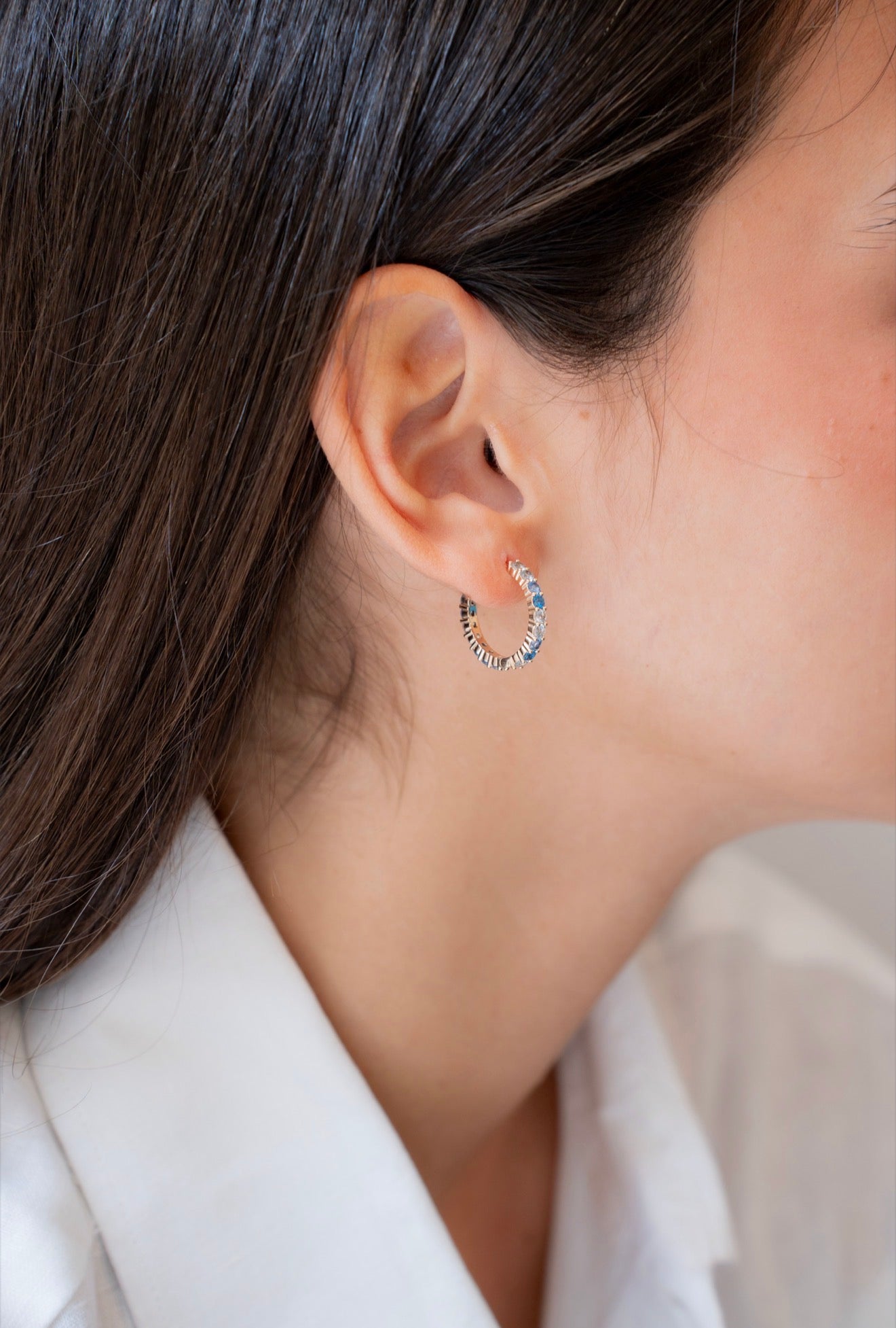 Boucles d’oreilles Ariel bleue