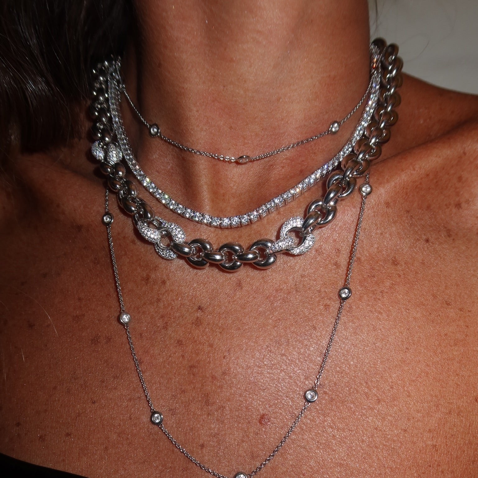 COLLIER GROSSE MAILLE CŒUR