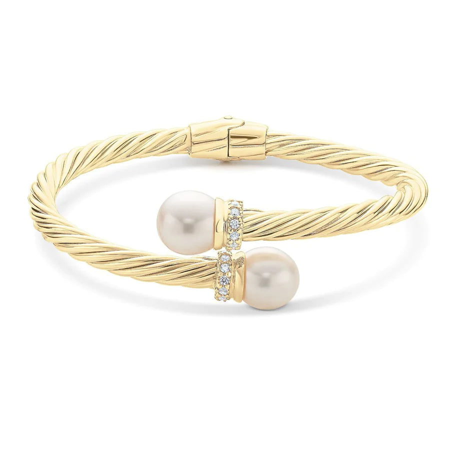BRACELET DOUBLE PERLE OR JAUNE