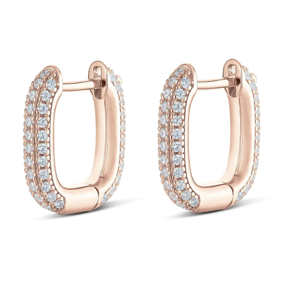 CARRÉ PAVÉ SERTI / PLAQUÉ OR ROSE
