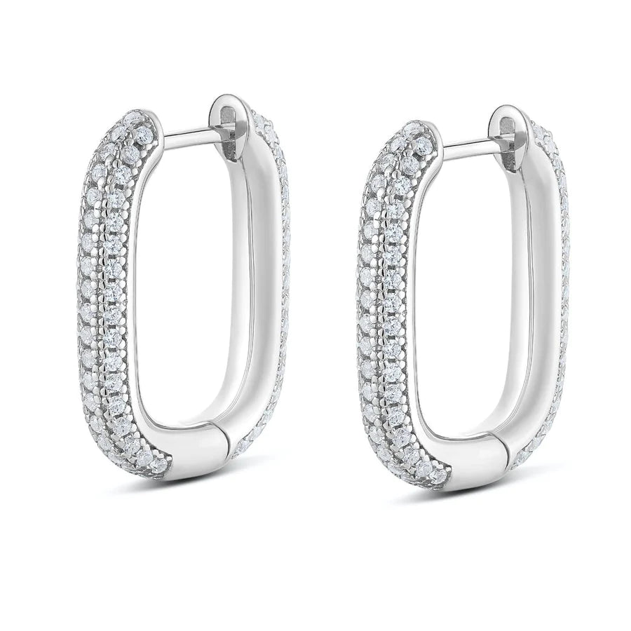 GRAND CARRE PAVE / PLAQUÉ OR BLANC