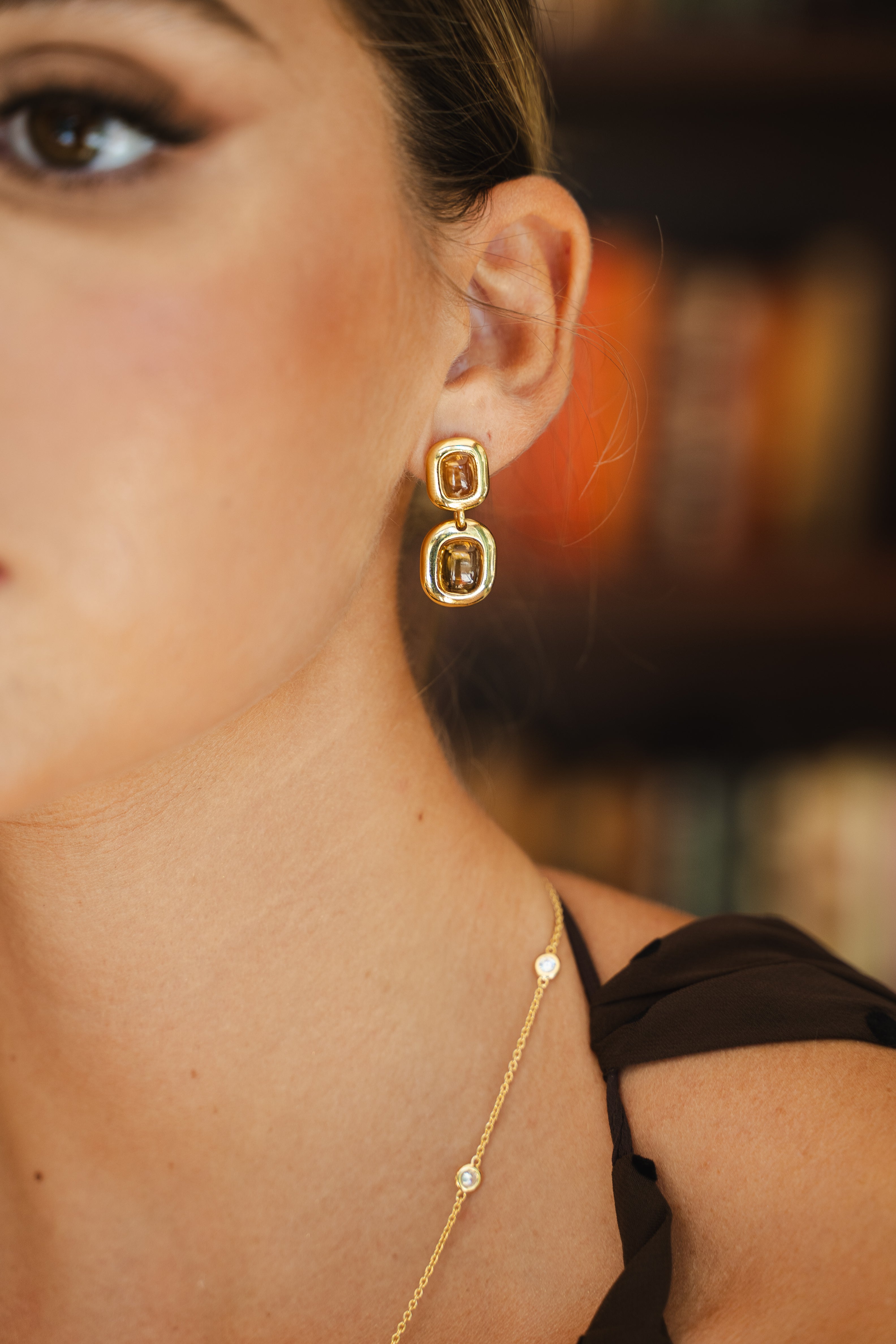 BOUCLE D'OREILLE DOUBLE LUNA