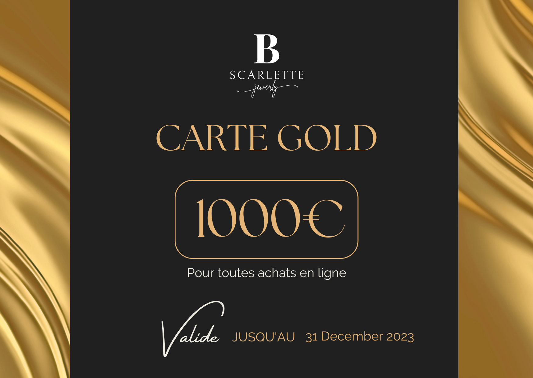 CARTE CADEAUX GOLD 1000€