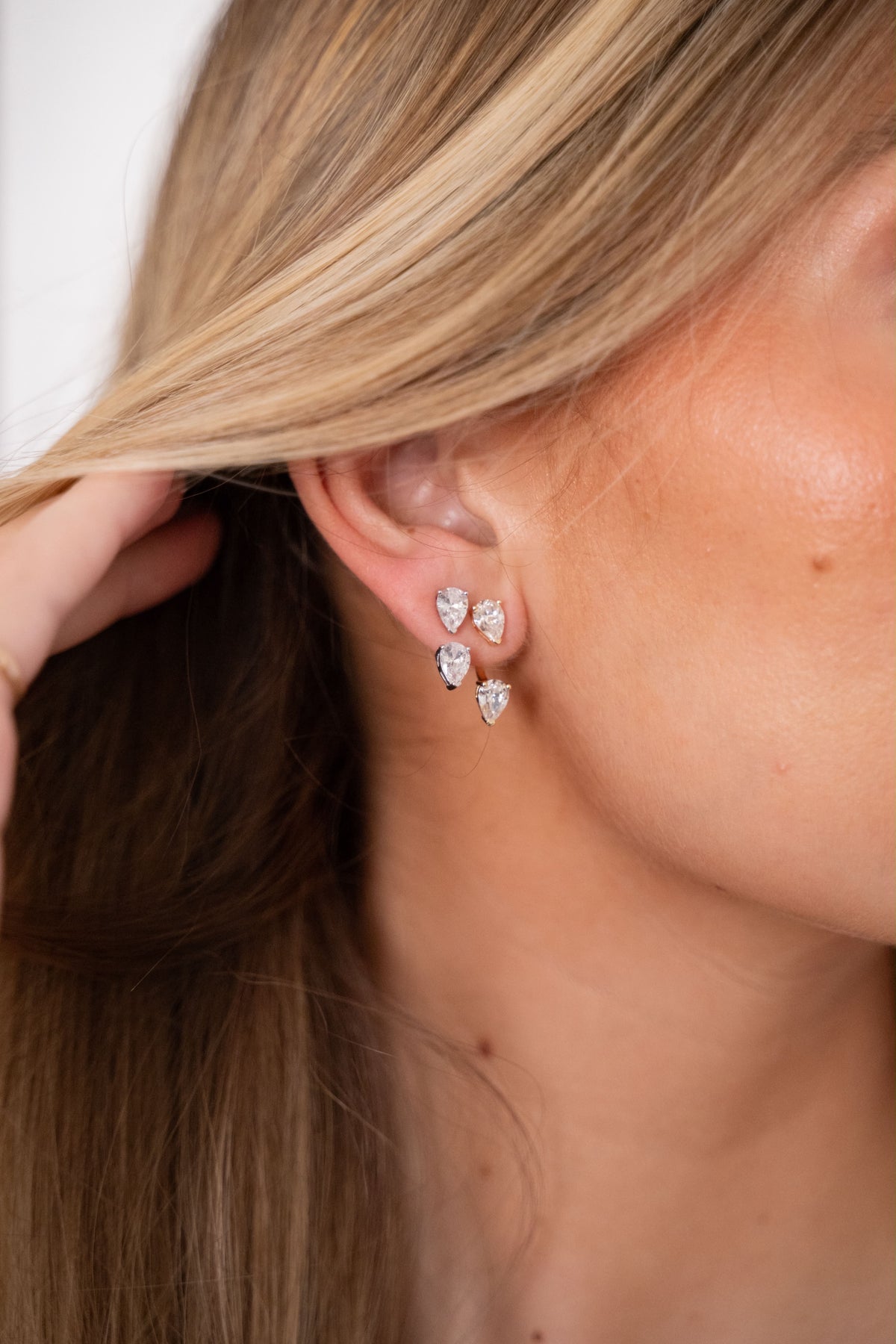 Boucle Double Poire Argent