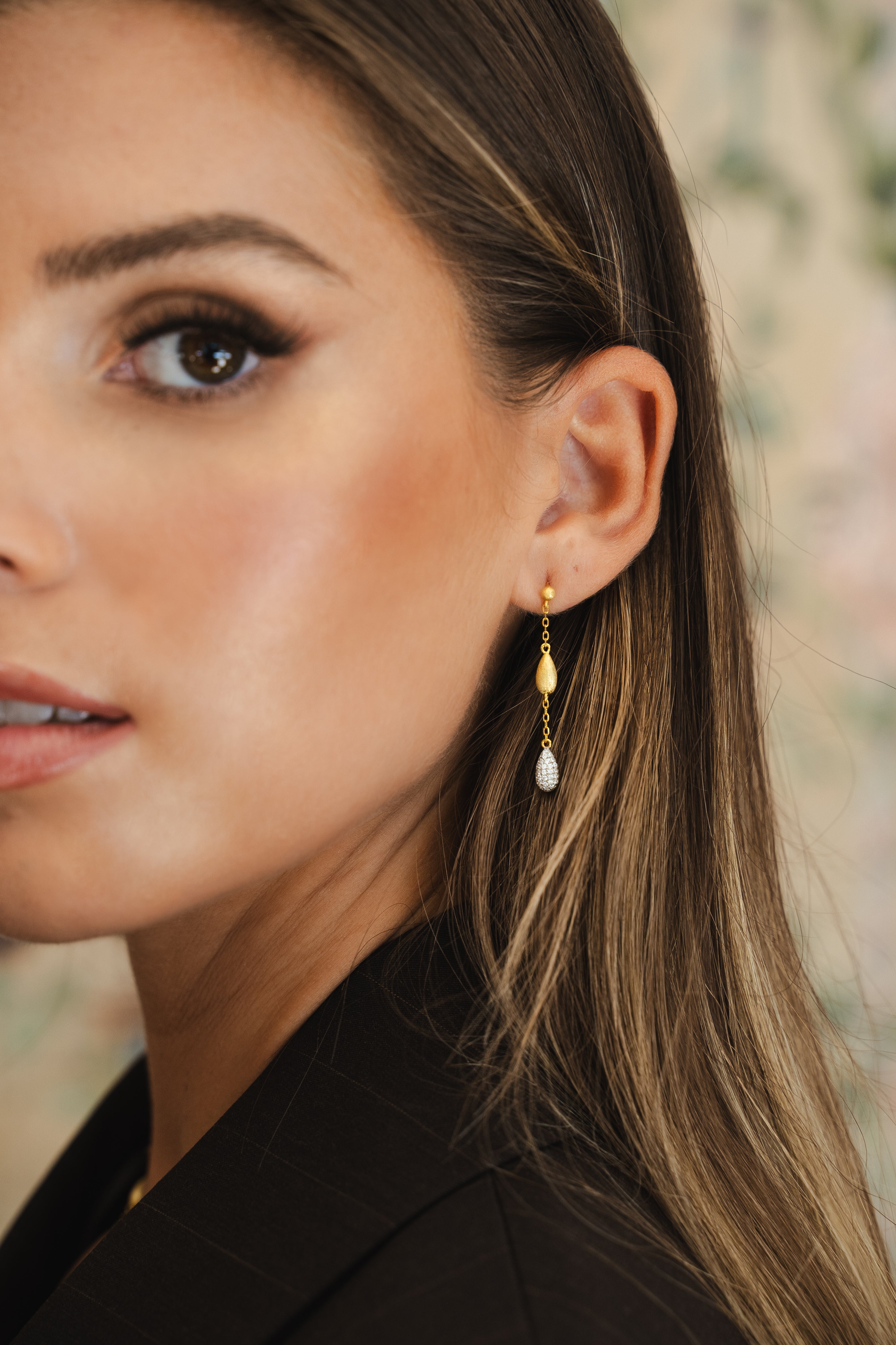 BOUCLE D'OREILLE SOLAIRE PENDANTE