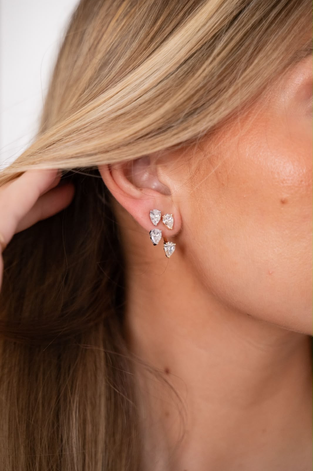 Boucle Double Poire Argent