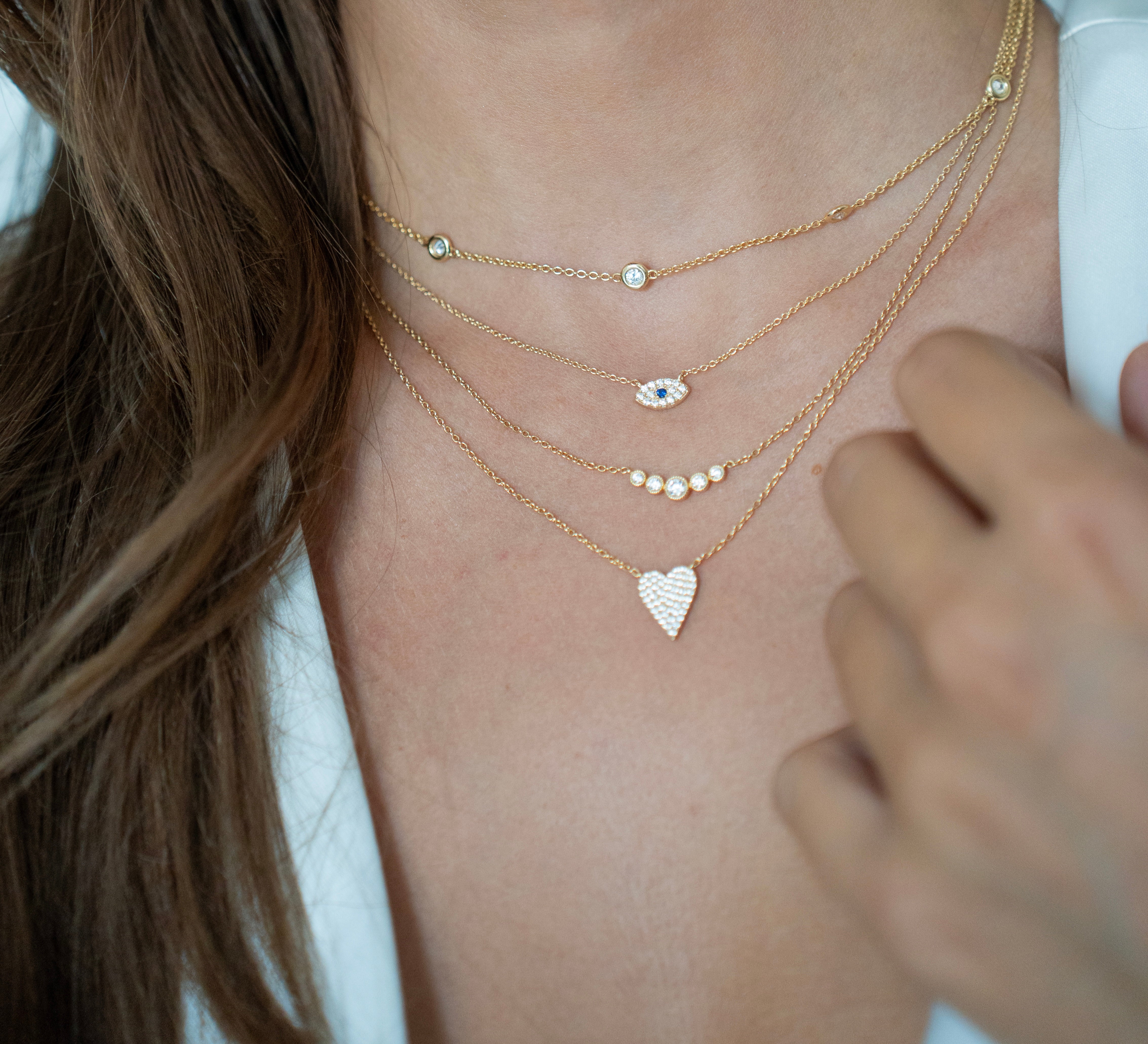 COLLIER PETIT CŒUR PIQUE PAVÉ