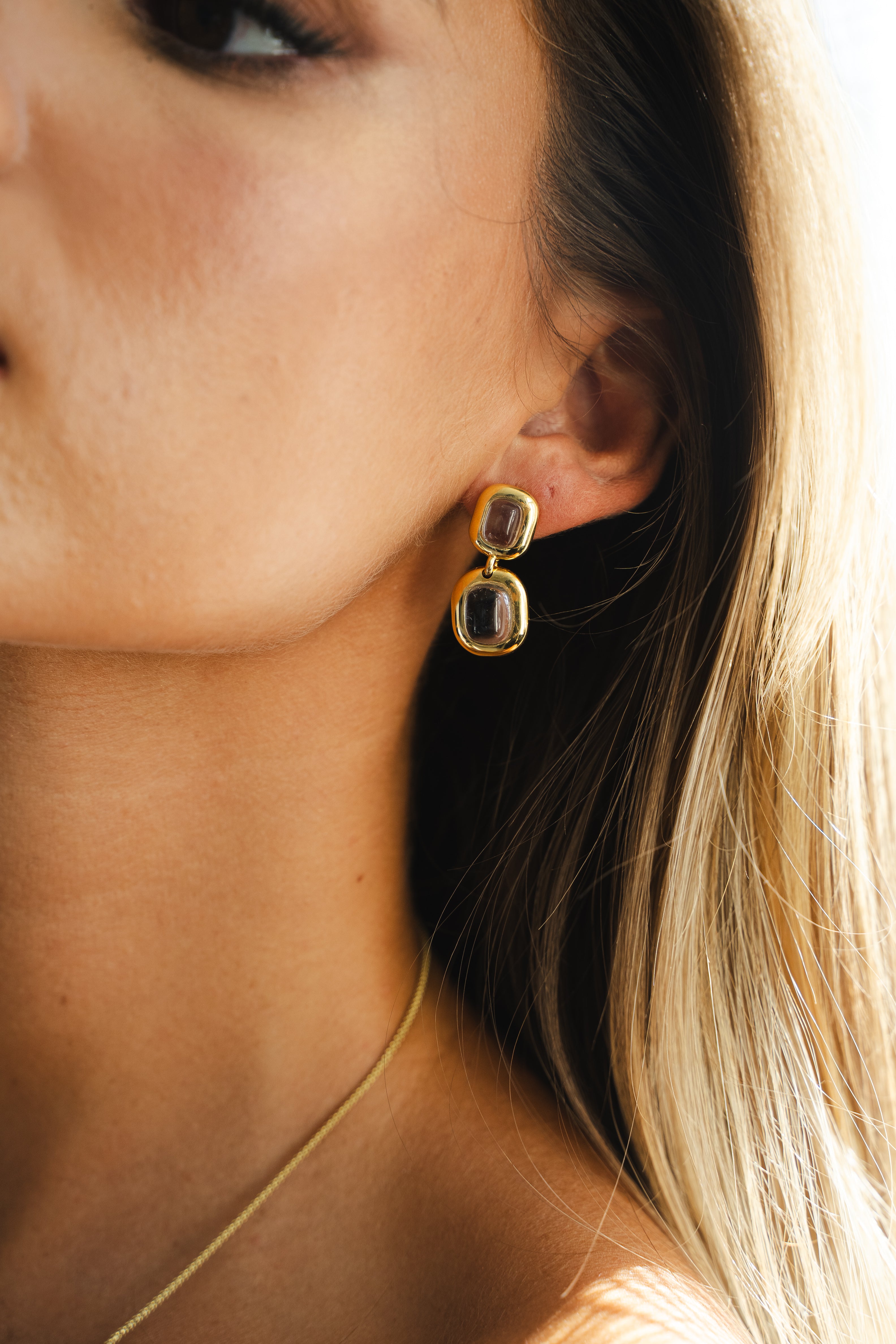 BOUCLE D'OREILLE DOUBLE LUNA