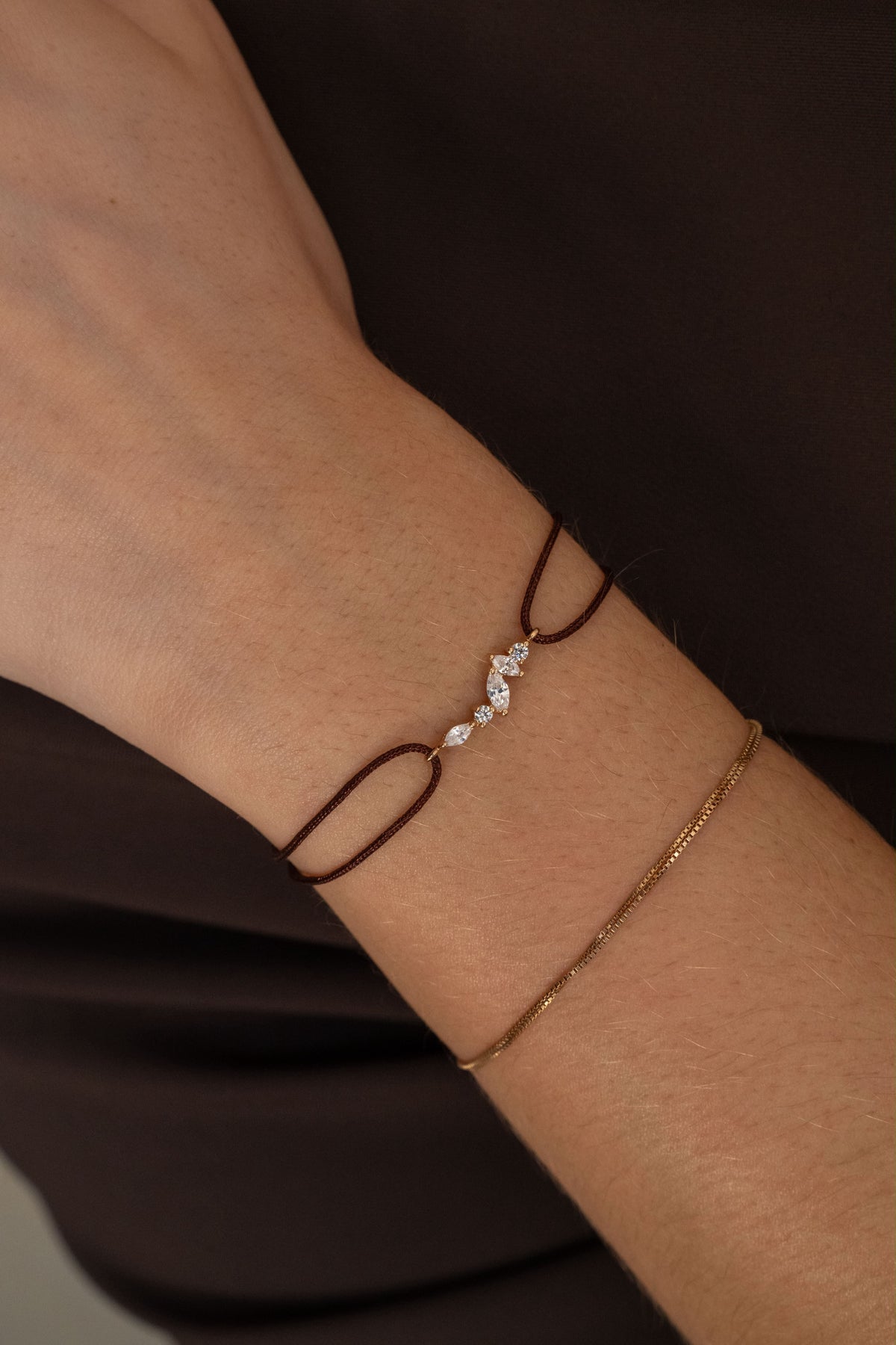 Bracelet marquise Marron