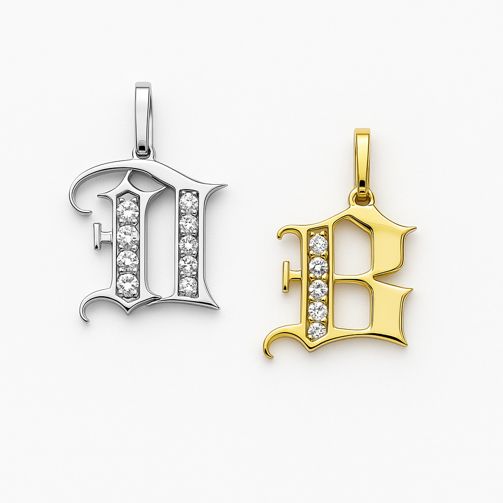 Lettre gothique or 9CT