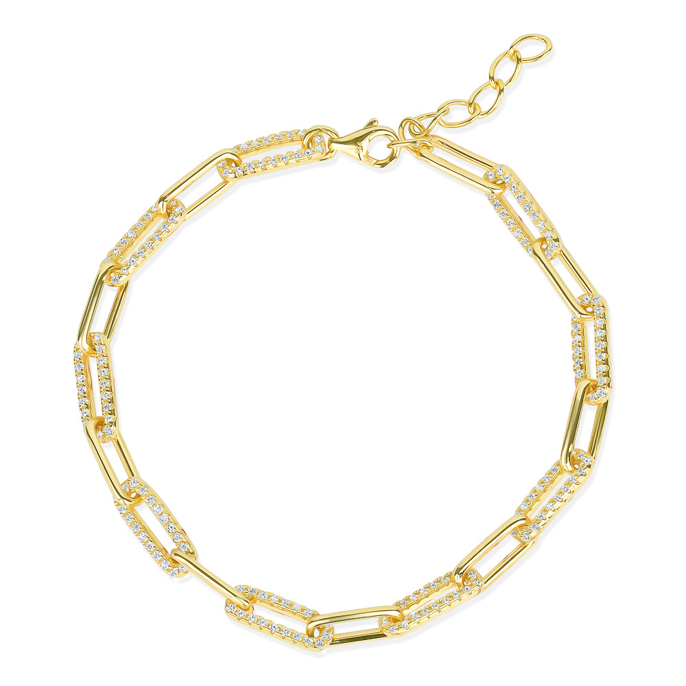 BRACELET INFINI CHAÎNE ET DIAMANT JAUNE