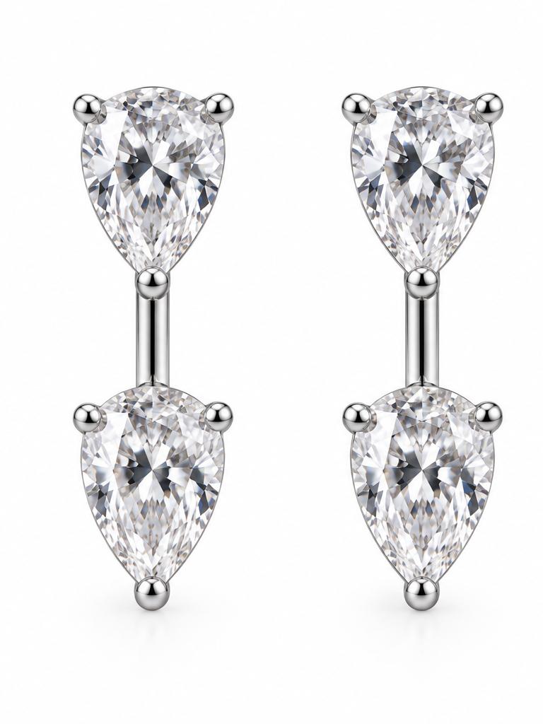 Boucle Double Poire Argent