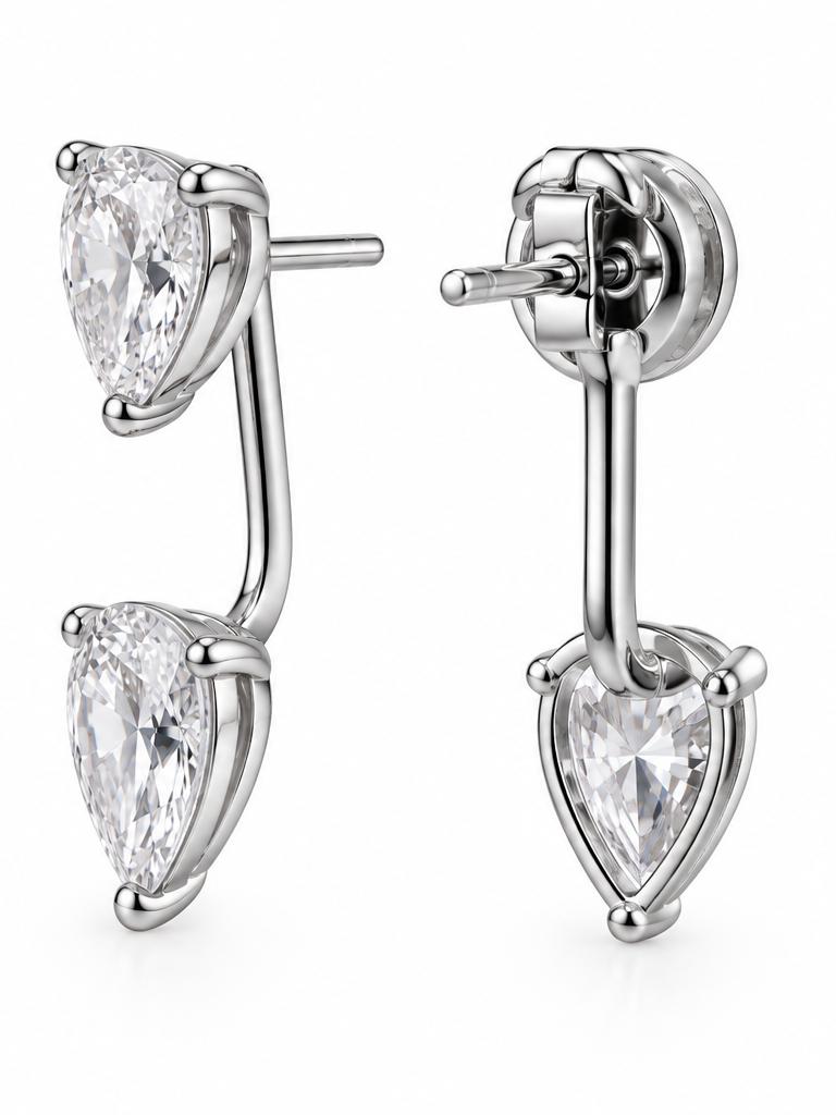 Boucle Double Poire Argent