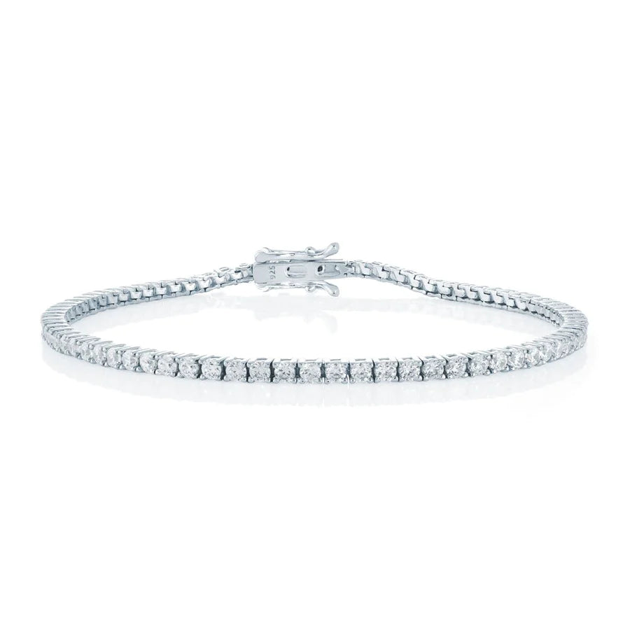 BRACELET RIVIÈRE 3MM PLAQUÉ OR BLANC