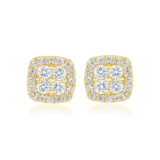 CARRÉ ZIRCON PLAQUÉ OR JAUNE